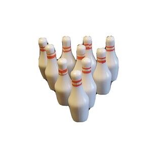 Miniature Glass Bowling Pins White 1.5" Dollhouse Decor